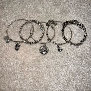 Alex and Ani bracelets silver bangles set of 5